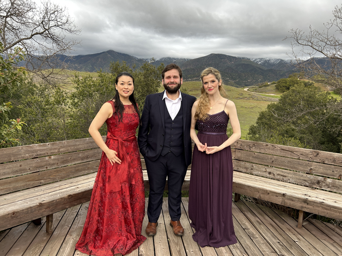 Neave Trio after their February 26, 2023 Chamber On The Mountain performance.  Photo by Christine Gregory